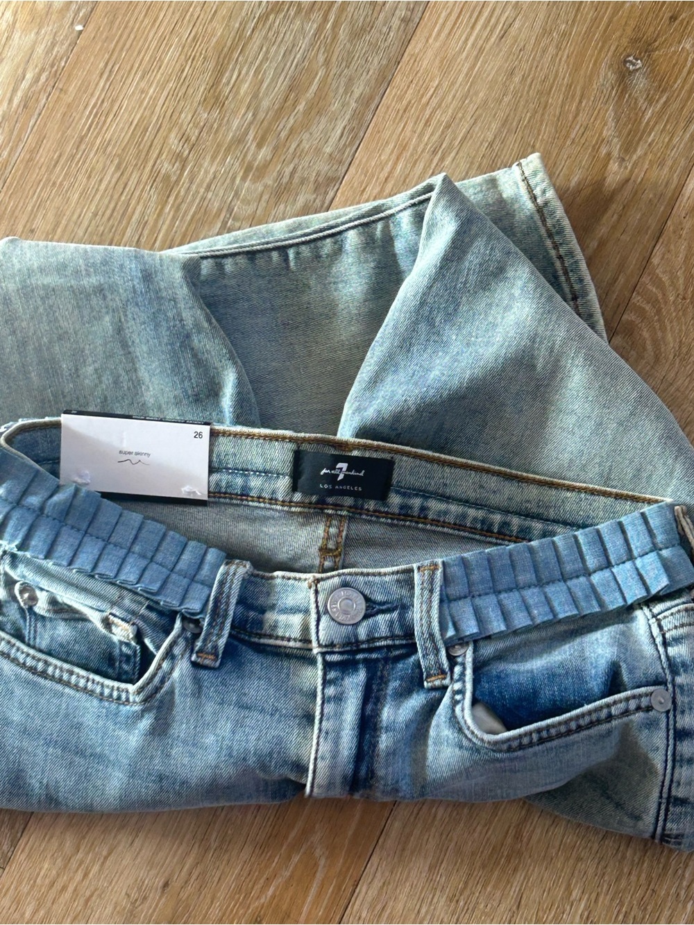 Neat 7 for all mankind 26x25 The High Waist. Too Skinny Denim Jeans Ladies - Picture 4 of 7